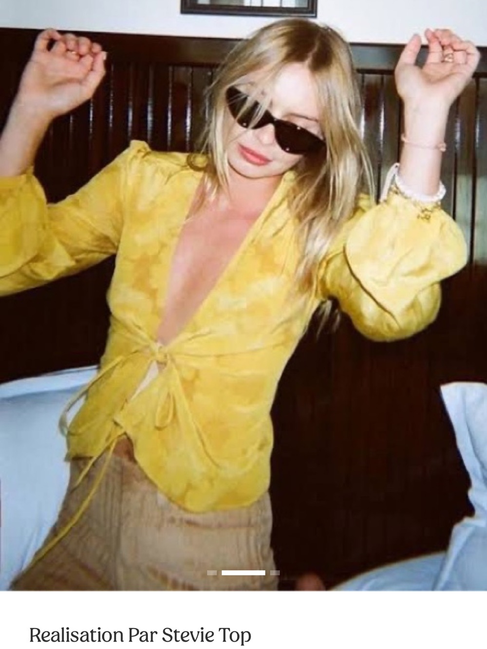 Realisation Par Stevie Tie-Front Blouse in Yellow